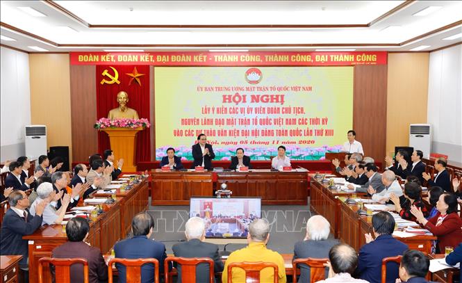 Ủy ban Trung ương Mặt trận Tổ quốc Việt Nam tổ chức Hội nghị lấy ý kiến Ủy viên Đoàn Chủ tịch, nguyên lãnh đạo Mặt trận Tổ quốc Việt Nam các thời kỳ vào các dự thảo văn kiện Đại hội XIII của Đảng.