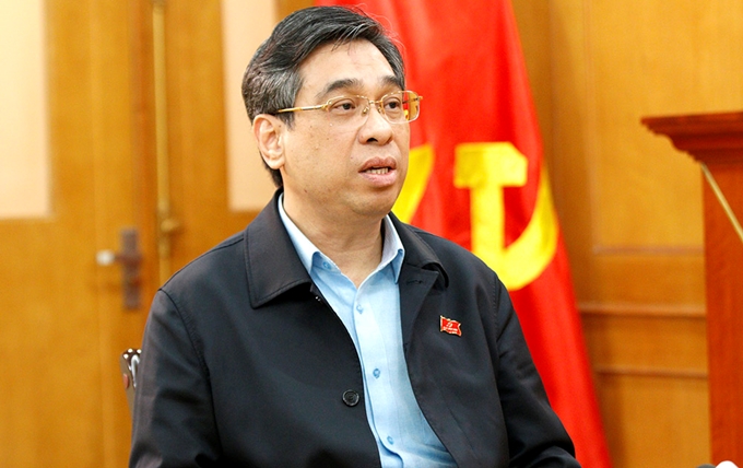 Đồng chí Nguyễn Phước Lộc, Phó Trưởng ban Dân vận Trung ương trả lời phỏng vấn - Ảnh: PC