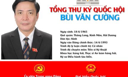 [Infographic]: Chân dung tân Tổng Thư ký Quốc hội Bùi Văn Cường