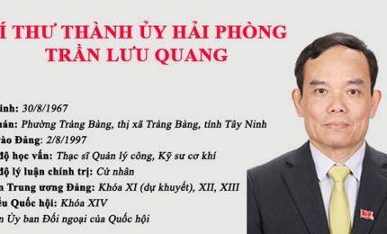 Infographic: Tân Bí thư Thành ủy Hải Phòng Trần Lưu Quang