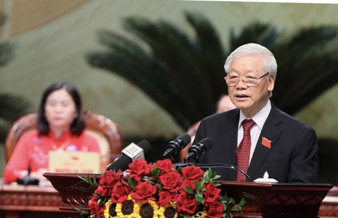 Tổng Bí thư, Chủ tịch nước Nguyễn Phú Trọng phát biểu chỉ đạo Đại hội.