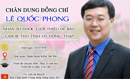 Infographic: Chân dung đồng chí Lê Quốc Phong - nhân sự được giới thiệu để bầu Bí thư Tỉnh ủy Đồng Tháp