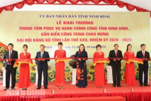 Ninh Bình: Gắn biển công trình chào mừng Đại hội Đảng bộ tỉnh