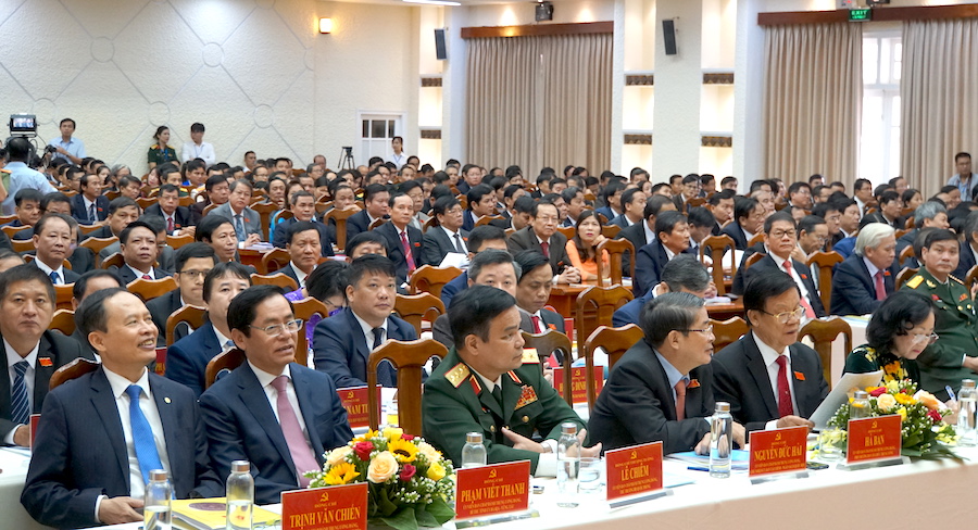 Các đại biểu tham dự Đại hội lần thứ XXII Đảng bộ tỉnh Quảng Nam (ảnh: Đình Tăng).