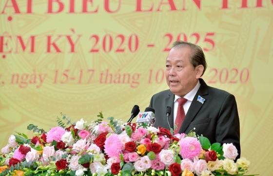 Phó Thủ tướng Thường trực Trương Hòa Bình phát biểu chỉ đạo tại đại hội. Ảnh: PV