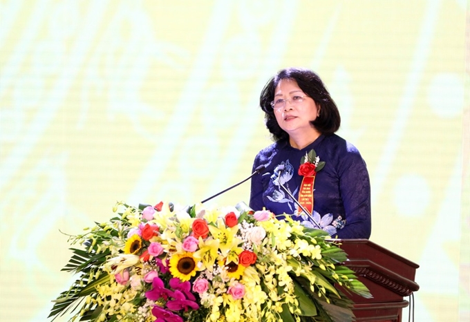 Phó Chủ tịch nước Đặng Thị Ngọc Thịnh phát biểu chỉ đạo tại Đại hội.