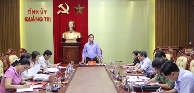 Phó Bí thư Thường trực Tỉnh ủy Nguyễn Đăng Quang kết luận cuộc họp (Ảnh: Minh Đăng)