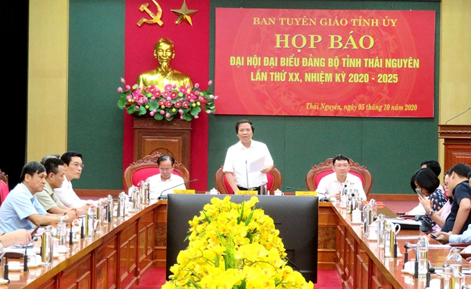 Hình ảnh tại buổi họp báo thông tin Đại hội Đảng bộ tỉnh Thái Nguyên.