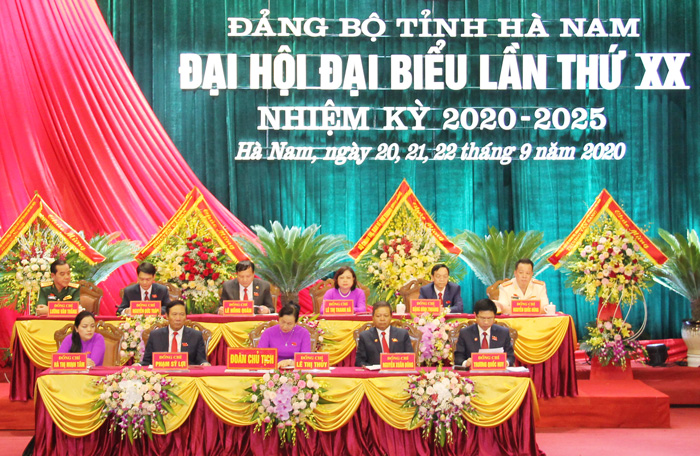 Đại hội đại biểu Đảng bộ tỉnh Hà Nam lần thứ XX, nhiệm kỳ 2020-2025 - đại hội đảng bộ trực thuộc Trung ương đầu tiên của cả nước.
