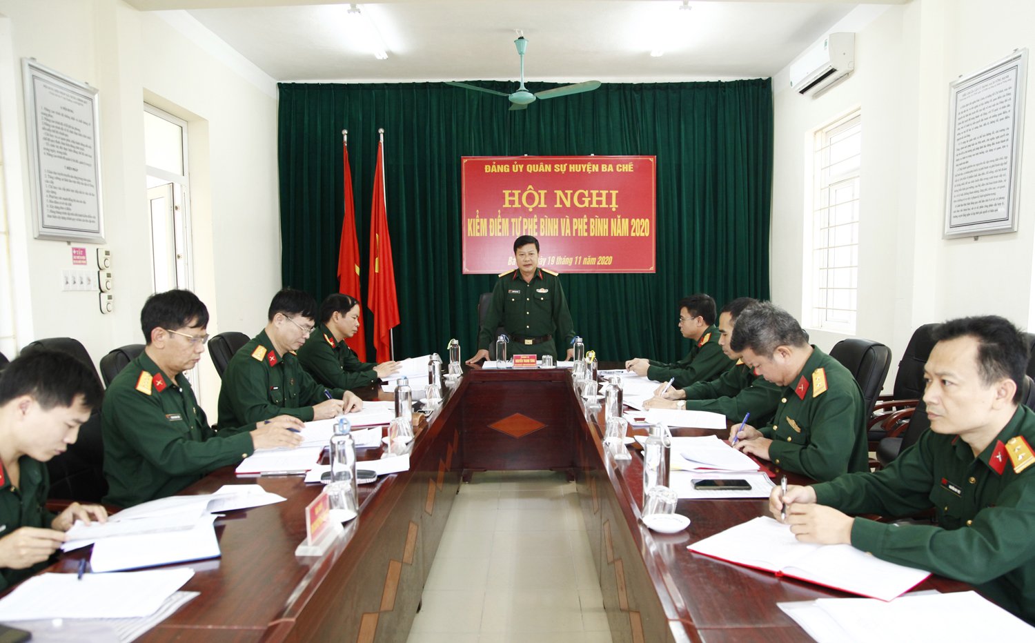 Hội nghị kiểm điểm tự phê bình và phê bình năm 2020 Đảng ủy Quân sự huyện Ba Chẽ, tỉnh Quảng Ninh