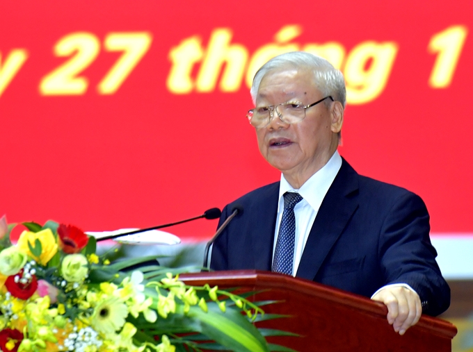 Tổng Bí thư, Chủ tịch nước Nguyễn Phú Trọng phát biểu chỉ đạo Hội nghị. Ảnh: Kim Sơn