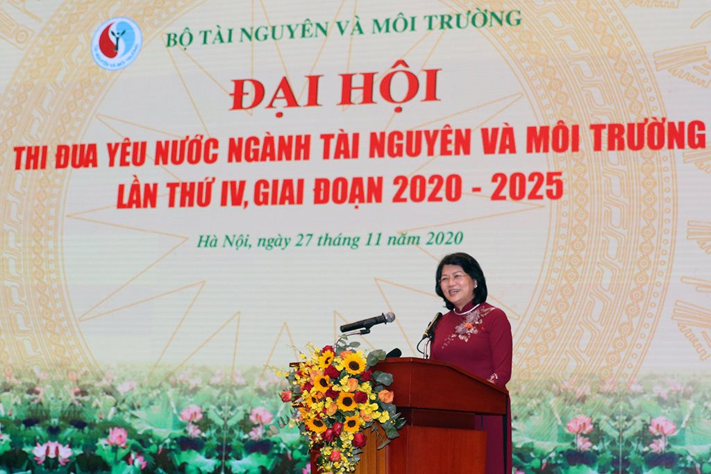 Phó Chủ tịch nước Đặng Thị Ngọc Thịnh phát biểu tại Đại hội. (Ảnh: Khương Trung)