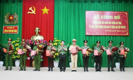 Bình Thuận tăng cường cán bộ Công an về cấp huyện công tác