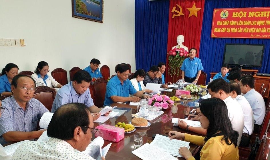 LĐLĐ tỉnh Bạc Liêu tổ chức Hội nghị góp ý Dự thảo Văn kiện Đại hội XIII của Đảng. (Ảnh: TL)