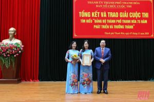 Trao giải cuộc thi tìm hiểu 75 năm Đảng bộ thành phố Thanh Hoá