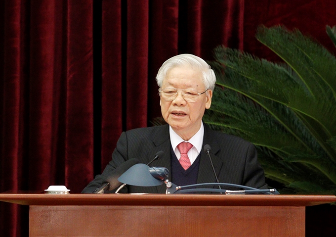 Tổng Bí thư, Chủ tịch nước Nguyễn Phú Trọng phát biểu bế mạc Hội nghị lần thứ 14, Ban Chấp hành Trung ương khóa XII.