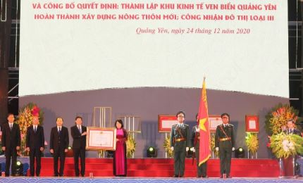 Thị xã Quảng Yên (Quảng Ninh) đón nhận Huân chương Độc lập hạng Nhì