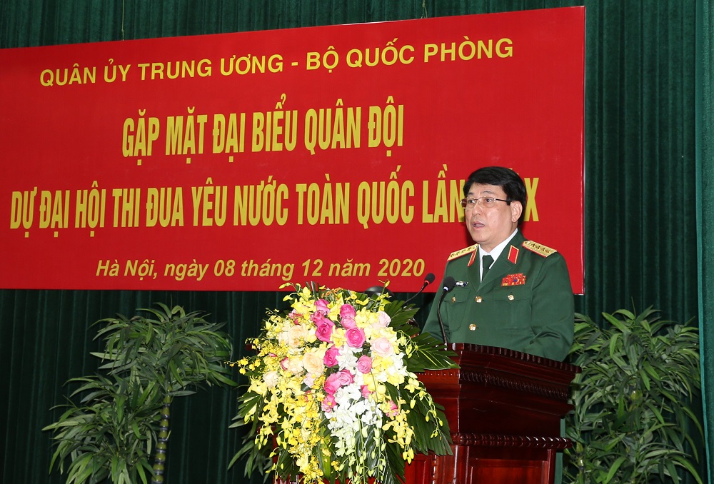 Đại tướng Lương Cường phát biểu tại buổi gặp mặt.