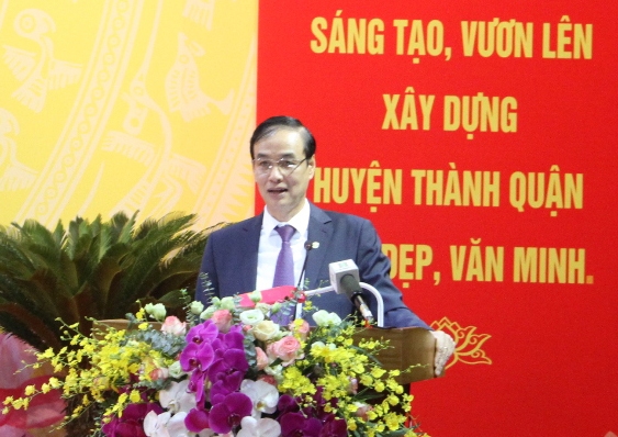 Phó Bí thư Thành ủy Hà Nội Đào Đức Toàn phát biểu tại Đại hội.