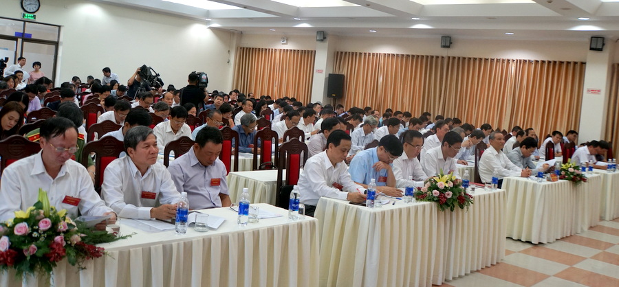 Các đại biểu tham dự Hội nghị sơ kết công tác kiểm tra, giám sát và thi hành kỷ luật Đảng 6 tháng đầu năm 2020 tại Đà Nẵng.