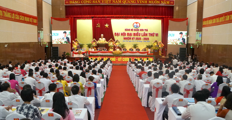Quang cảnh Đại hội Đảng bộ quận Sơn Trà lần thứ VI, nhiệm kỳ 2020-2025.