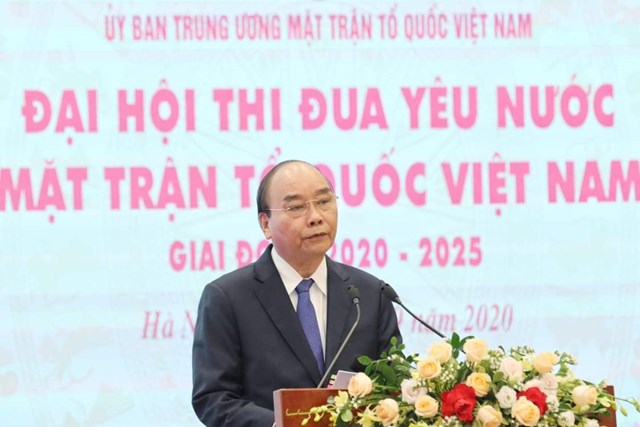 Thủ tướng Nguyễn Xuân Phúc, Chủ tịch Hội đồng Thi đua - Khen thưởng Trung ương phát biểu chỉ đạo Đại hội.