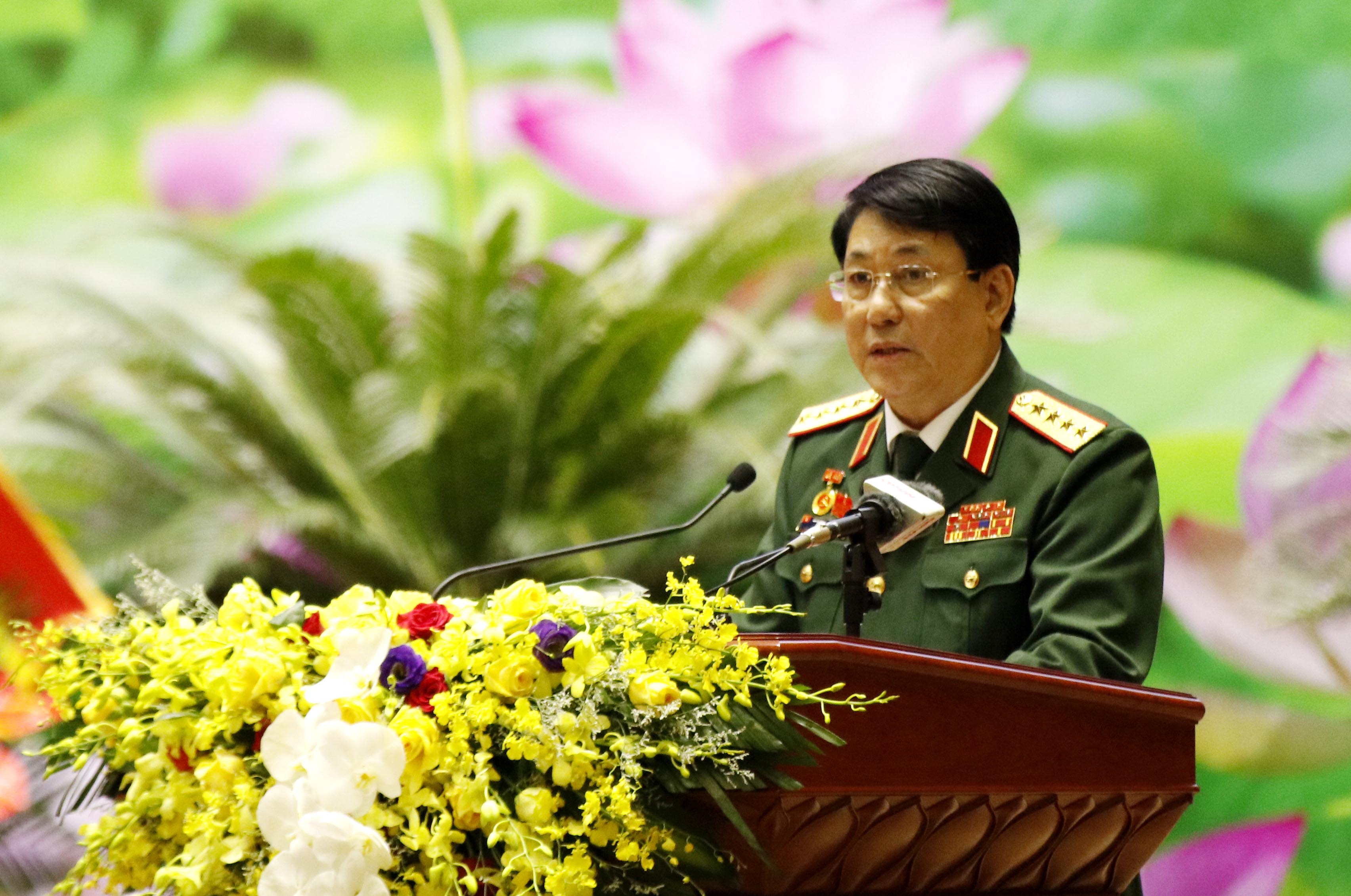 Đại tướng Ngô Xuân Lịch phát biểu khai mạc Đại hội