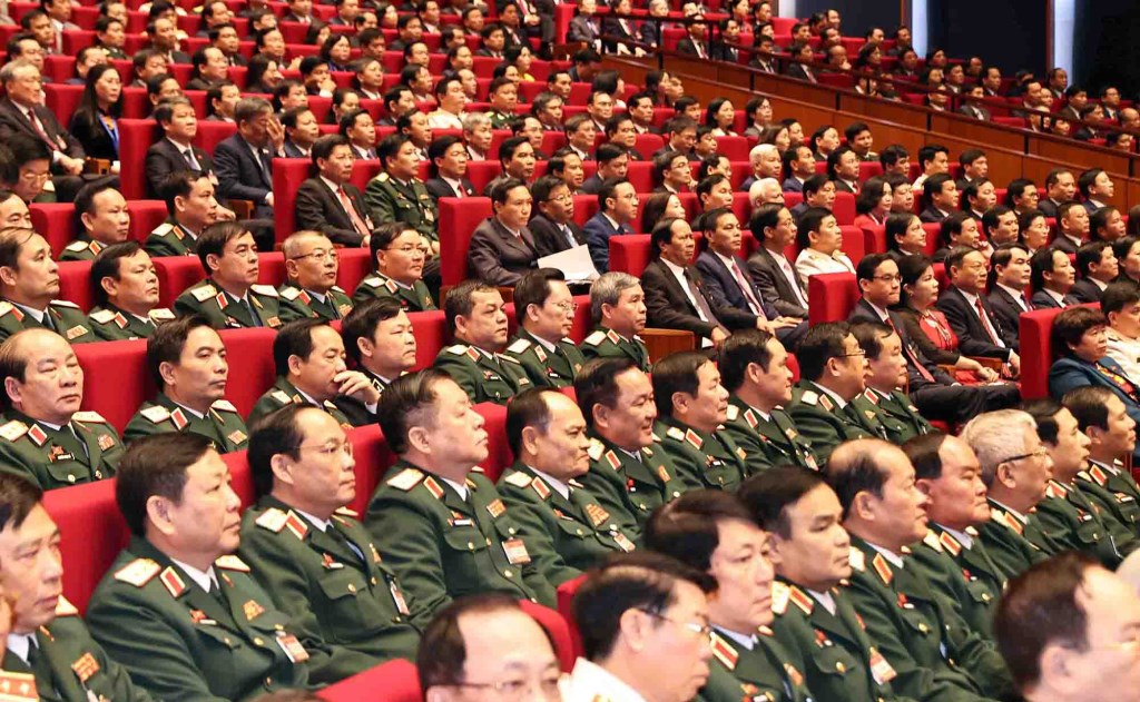 Các đại biểu quân đội dự phiên khai mạc Đại hội.