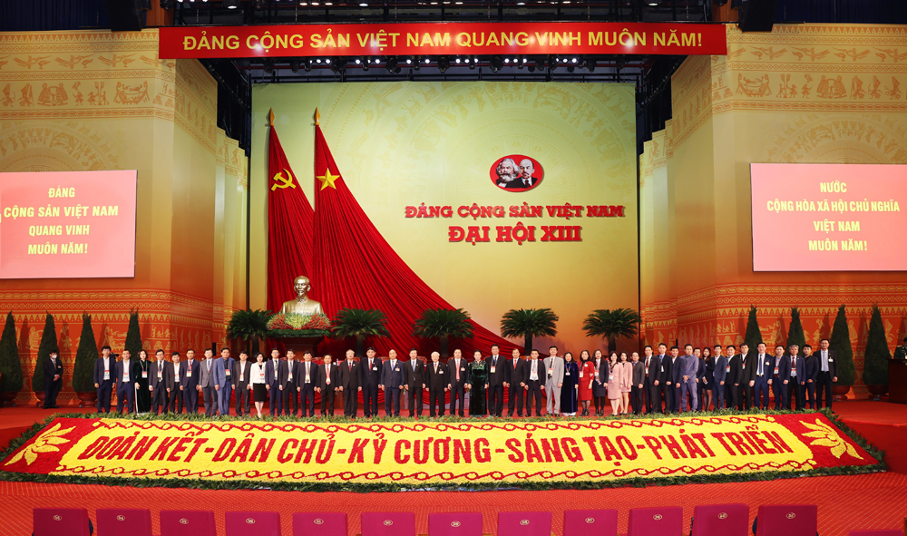 Lãnh đạo Đảng, Nhà nước với Đoàn Trung tâm Báo chí Đại hội XIII của Đảng.