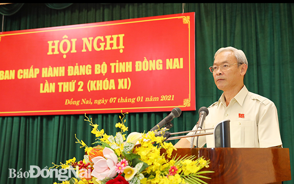 Đồng chí Nguyễn Phú Cường, Bí thư Tỉnh ủy phát biểu khai mạc hội nghị