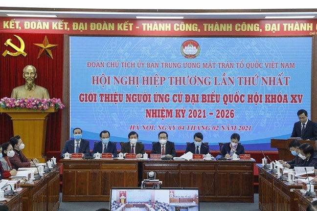 Hội nghị hiệp thương lần thứ nhất giới thiệu người ứng cử ĐBQH khóa XV của Ủy ban Trung ương MTTQ Việt Nam. (Ảnh:TA)