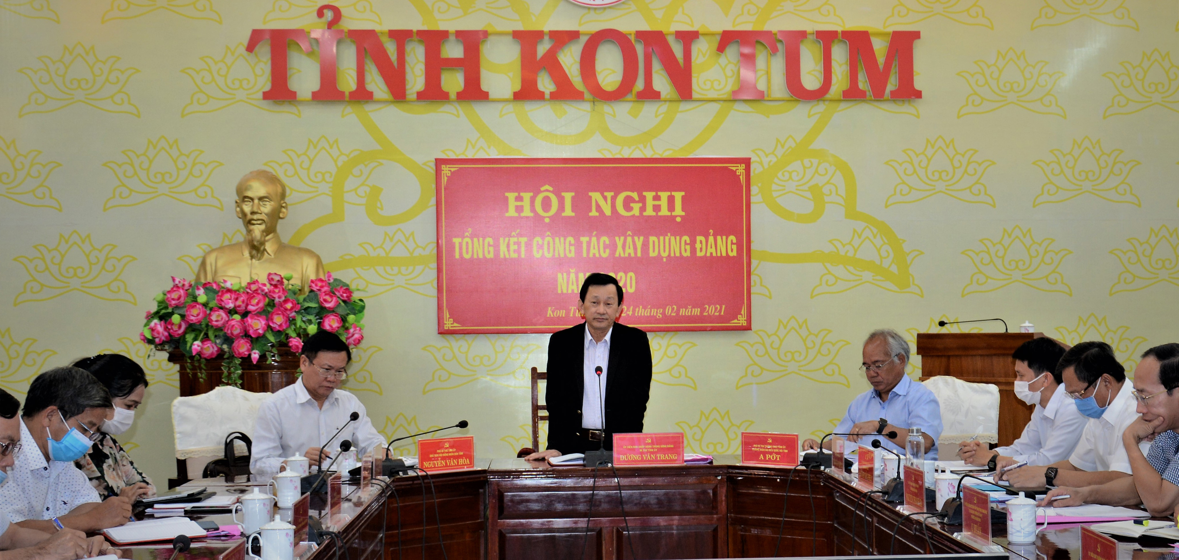 Đồng chí Bí thư Tỉnh ủy Dương Văn Trang phát biểu tại Hội nghị (Ảnh: Mai Trâm).