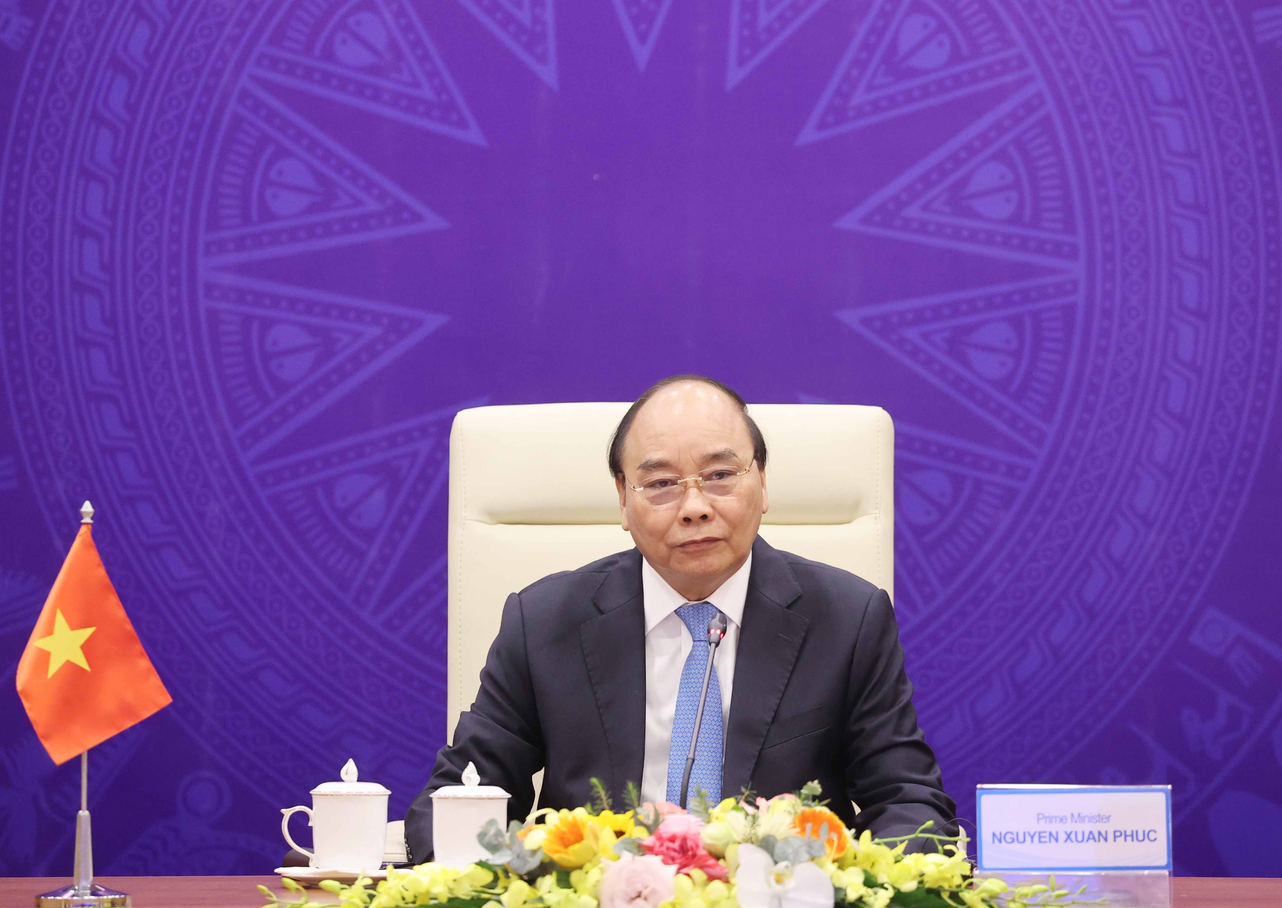 Thủ tướng Chính phủ Nguyễn Xuân Phúc phát biểu tại buổi hội đàm.
