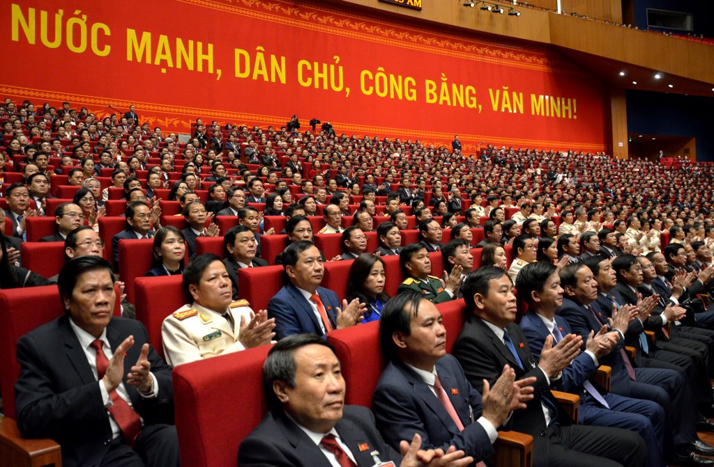 Các đại biểu tại Đại hội Đảng toàn quốc lần thứ XIII. (Ảnh: Hiền Hòa)