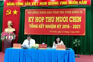 HĐND tỉnh Trà Vinh khoá IX tổng kết nhiệm kỳ 2016 - 2021