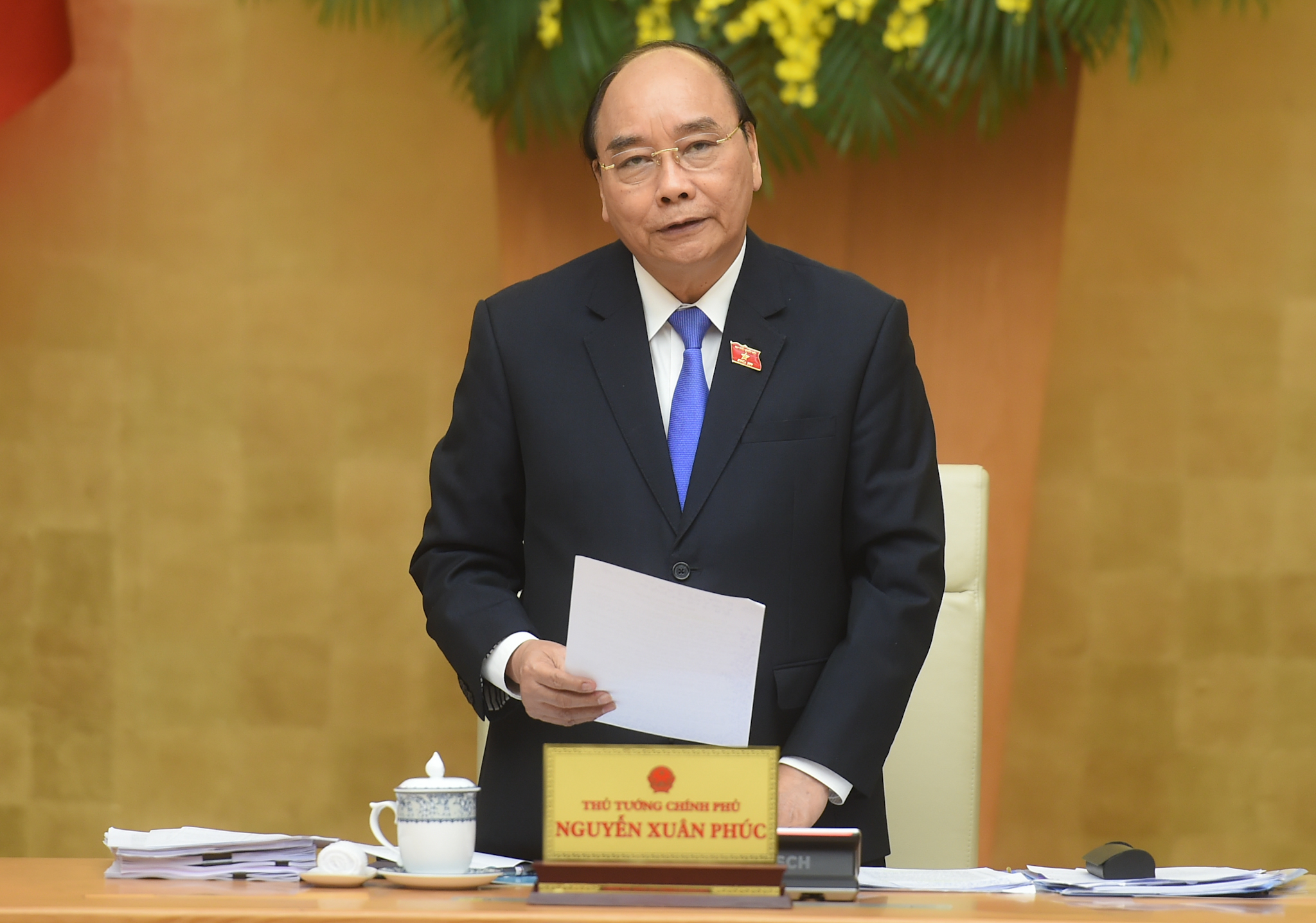 Thủ tướng Chính phủ Nguyễn Xuân Phúc phát biểu tại Phiên họp,