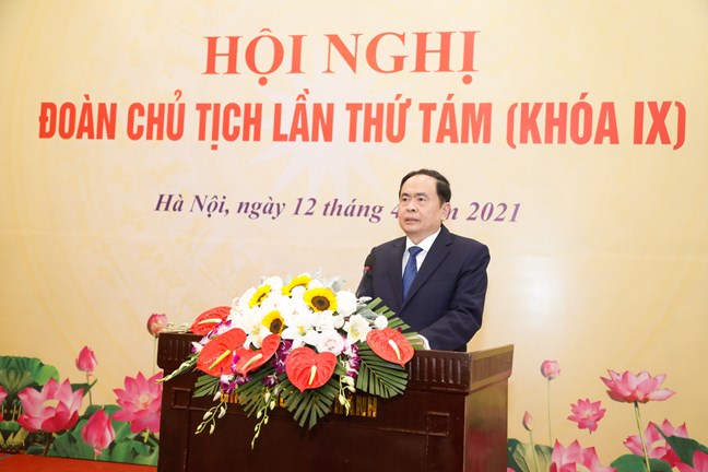 Phó Chủ tịch Thường trực Quốc hội, Chủ tịch Ủy ban Trung ương MTTQ Việt Nam Trần Thanh Mẫn phát biểu tại Hội nghị