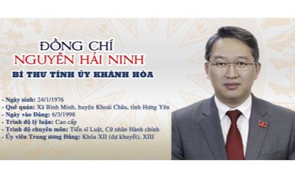 Chân dung Tân Bí thư Tỉnh ủy Khánh Hòa Nguyễn Hải Ninh
