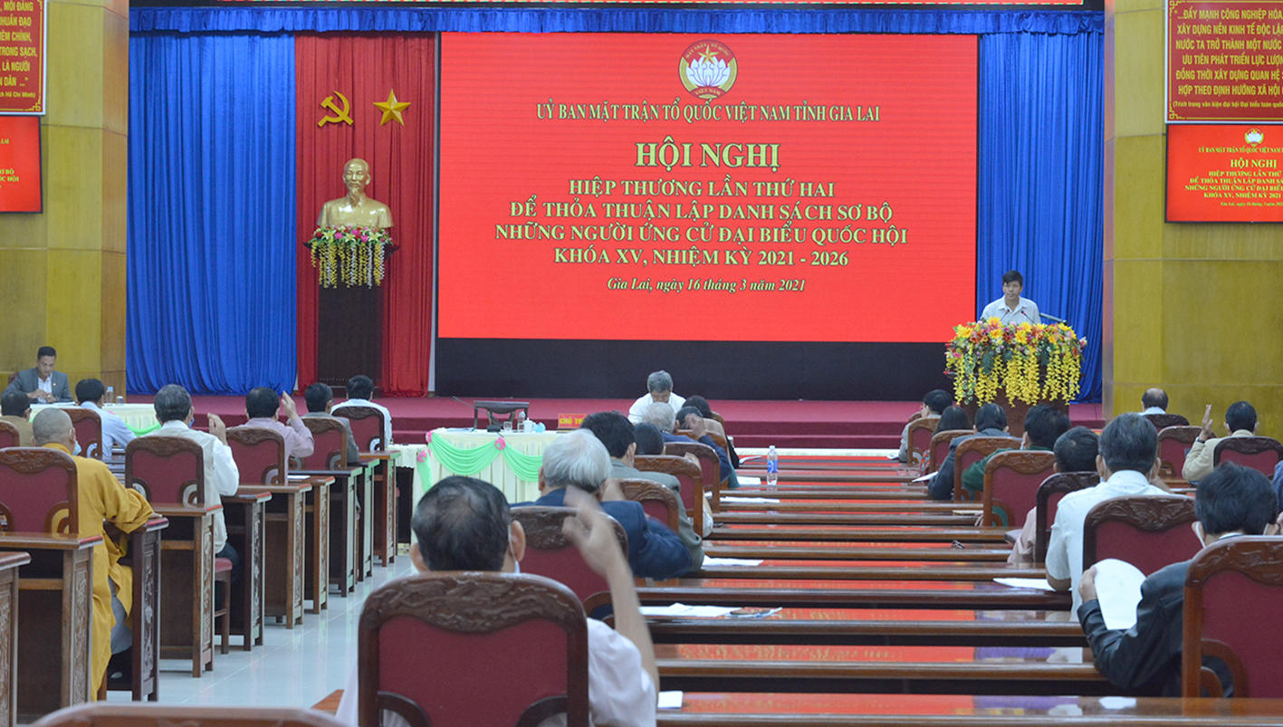 Ban Thường trực Ủy ban MTTQ Việt Nam tỉnh Gia Lai tổ chức hội nghị hiệp thương lần thứ 2. (Ảnh: Minh Nguyễn)