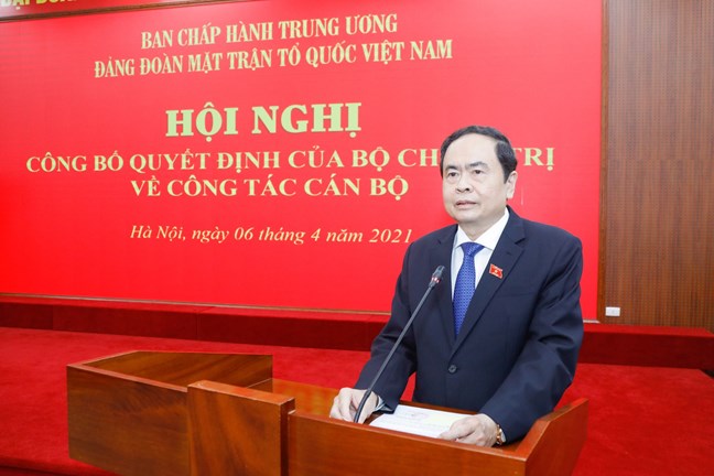 Đồng chí Trần Thanh Mẫn phát biểu tại Hội nghị.