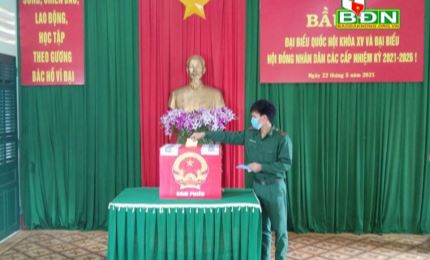 Đắk Nông: Đồn biên phòng Cửa khẩu Thuận An hoàn thành bầu cử sớm