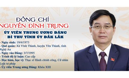Tân Bí thư Tỉnh ủy Đắk Lắk Nguyễn Đình Trung