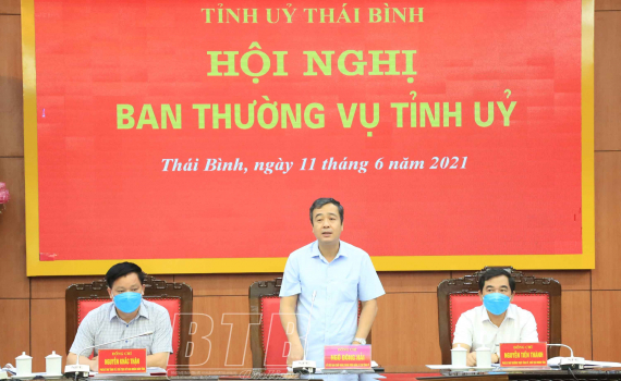 Đồng chí Ngô Đông Hải, Ủy viên Ban Chấp hành Trung ương Đảng, Bí thư Tỉnh ủy phát biểu tại hội nghị.