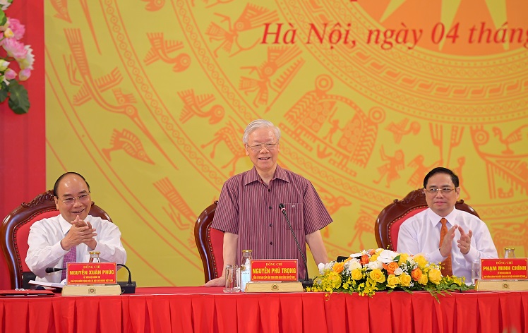 Tổng Bí thư Nguyễn Phú Trọng phát biểu tại buổi Lễ. Ảnh: Phan Anh.